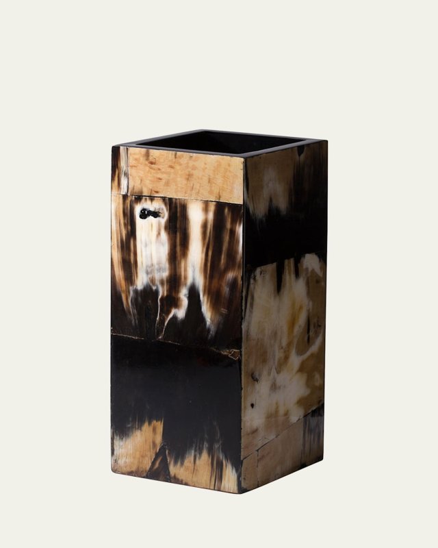 Horn Veneer 12" Square Vase